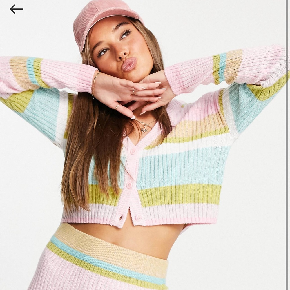 Miss Selfridges striped knit cardigan